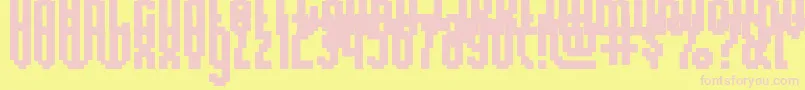 Fonte RelativityRegular – fontes rosa em um fundo amarelo