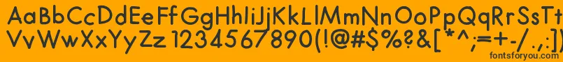 Futurahand-Schriftart – Schwarze Schriften auf orangefarbenem Hintergrund