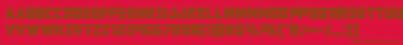 Więcej informacji o czcionce Buchananpunch Czcionka Buchananpunch – brązowe czcionki na czerwonym tle