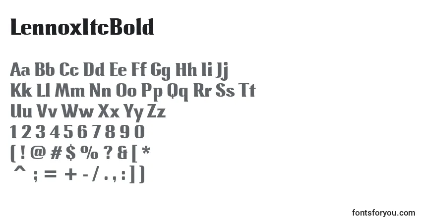 LennoxItcBoldフォント–アルファベット、数字、特殊文字