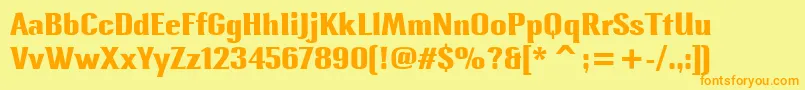 LennoxItcBold Font – Orange Fonts on Yellow Background