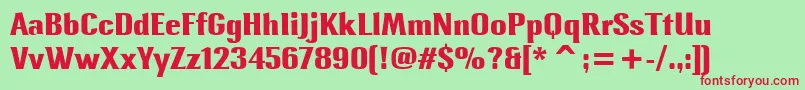 LennoxItcBold Font – Red Fonts on Green Background
