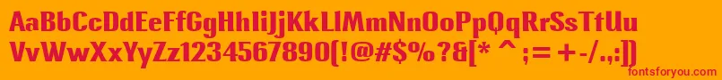 LennoxItcBold Font – Red Fonts on Orange Background
