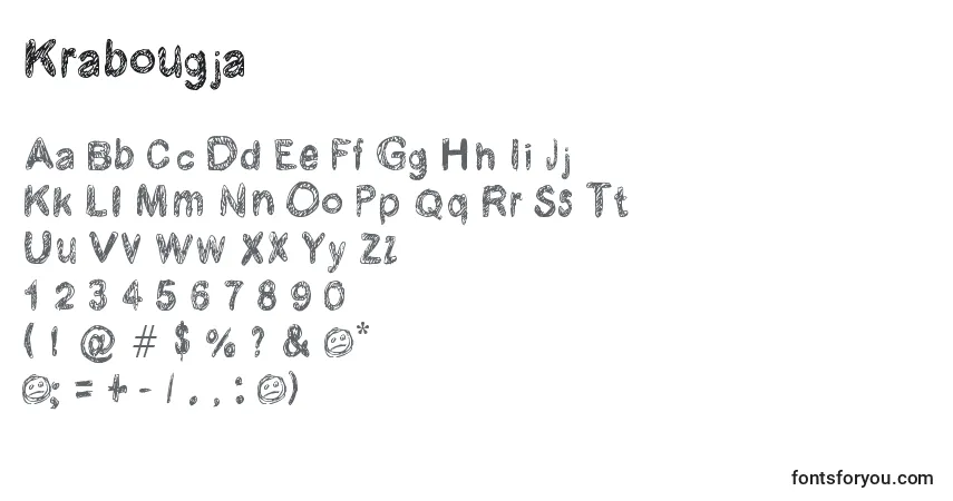 Krabougja-fontti – aakkoset, numerot, erikoismerkit