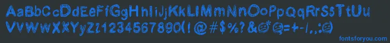 Krabougja Font – Blue Fonts on Black Background