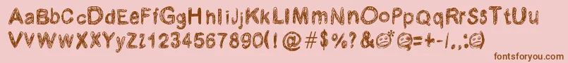 Lisätietoja Krabougja-fontista Krabougja-fontti – ruskeat fontit vaaleanpunaisella taustalla