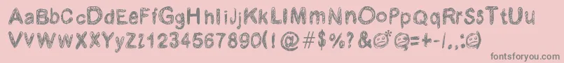 Krabougja-Schriftart – Graue Schriften auf rosa Hintergrund