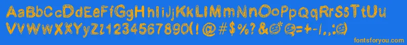 Krabougja Font – Orange Fonts on Blue Background