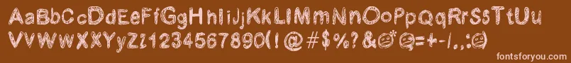 Krabougja Font – Pink Fonts on Brown Background