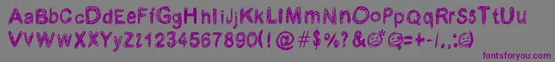 Krabougja Font – Purple Fonts on Gray Background