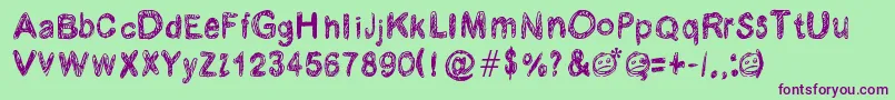 Krabougja Font – Purple Fonts on Green Background