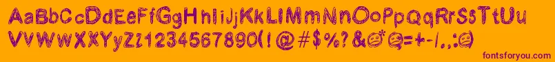 Krabougja Font – Purple Fonts on Orange Background