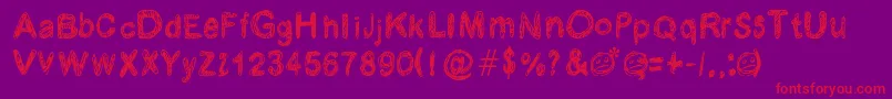 フォントKrabougja – 紫の背景に赤い文字