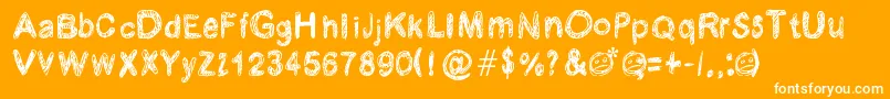 Krabougja Font – White Fonts on Orange Background