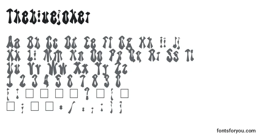 Czcionka Thebluejoker – alfabet, cyfry, specjalne znaki