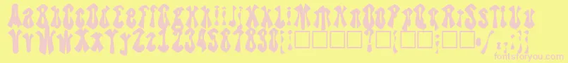 Thebluejoker Font – Pink Fonts on Yellow Background