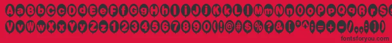 Шрифт BalloonsNormal – чёрные шрифты на красном фоне