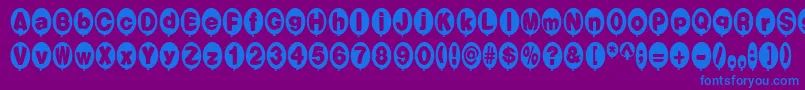 フォントBalloonsNormal – 紫色の背景に青い文字