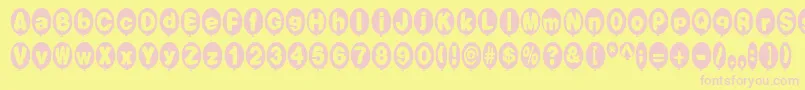 Fonte BalloonsNormal – fontes rosa em um fundo amarelo