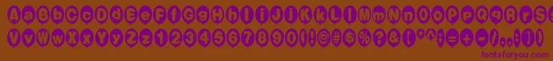 フォントBalloonsNormal – 紫色のフォント、茶色の背景