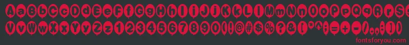BalloonsNormal Font – Red Fonts on Black Background