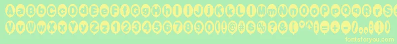 BalloonsNormal Font – Yellow Fonts on Green Background