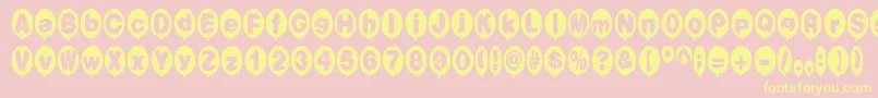 BalloonsNormal Font – Yellow Fonts on Pink Background