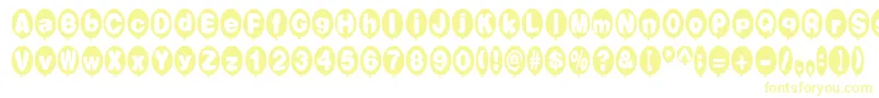 フォントBalloonsNormal – 白い背景に黄色の文字
