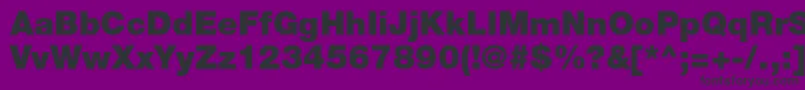 Czcionka HelveticaneueltstdBlk – czarne czcionki na fioletowym tle