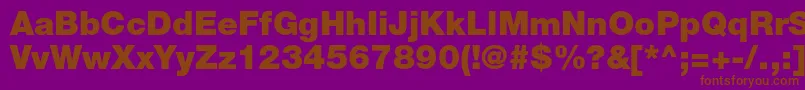 HelveticaneueltstdBlk Font – Brown Fonts on Purple Background