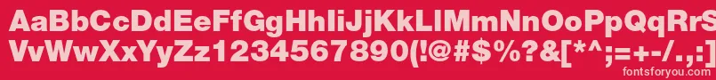 HelveticaneueltstdBlk-fontti – vaaleanpunaiset fontit punaisella taustalla