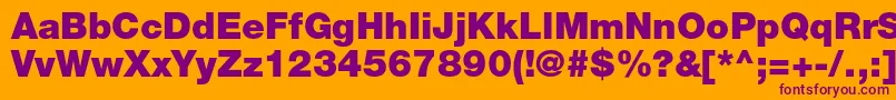 HelveticaneueltstdBlk Font – Purple Fonts on Orange Background