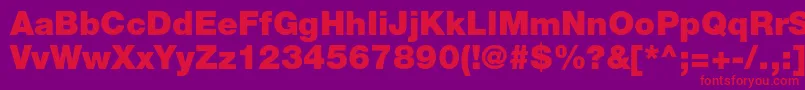 HelveticaneueltstdBlk Font – Red Fonts on Purple Background