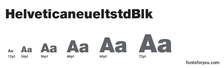 Tamaños de fuente HelveticaneueltstdBlk