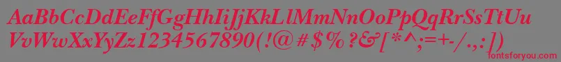 Nwb76C Font – Red Fonts on Gray Background