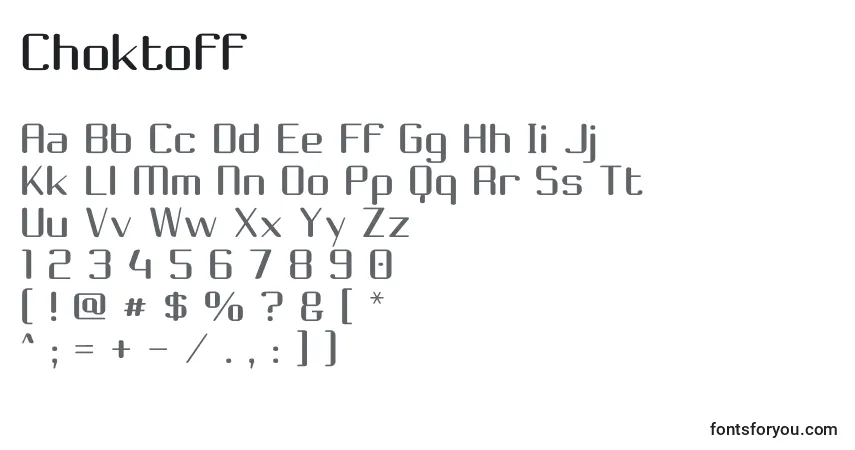 A fonte Choktoff (95153) – alfabeto, números, caracteres especiais