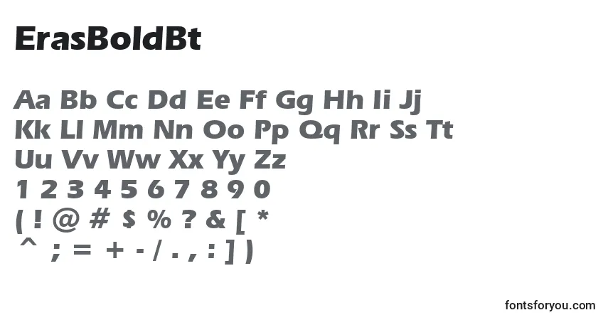Шрифт ErasBoldBt – алфавит, цифры, специальные символы