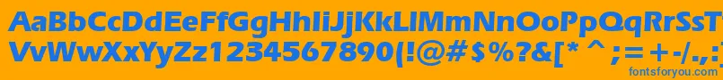 Czcionka ErasBoldBt – niebieskie czcionki na pomarańczowym tle