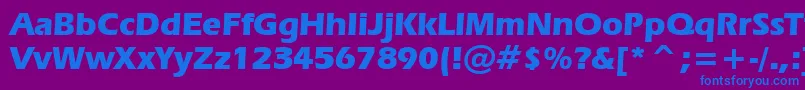 フォントErasBoldBt – 紫色の背景に青い文字