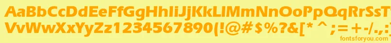 フォントErasBoldBt – オレンジの文字が黄色の背景にあります。