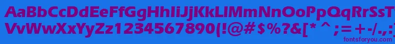 ErasBoldBt-Schriftart – Violette Schriften auf blauem Hintergrund