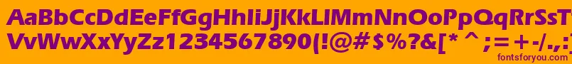 ErasBoldBt-Schriftart – Violette Schriften auf orangefarbenem Hintergrund