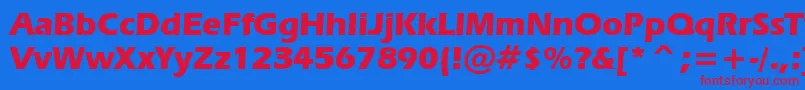 ErasBoldBt-fontti – punaiset fontit sinisellä taustalla