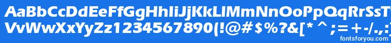 ErasBoldBt-fontti – valkoiset fontit sinisellä taustalla
