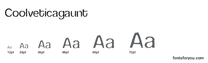 Размеры шрифта Coolveticagaunt