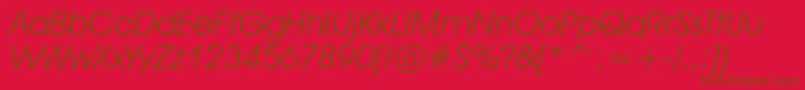AvantGardeBookObliqueBt Font – Brown Fonts on Red Background