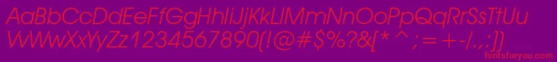 AvantGardeBookObliqueBt Font – Red Fonts on Purple Background