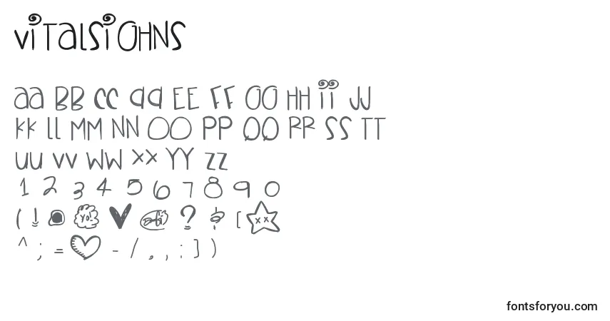 Шрифт Vitalsighns – алфавит, цифры, специальные символы