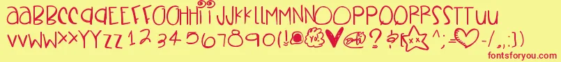 Vitalsighns Font – Red Fonts on Yellow Background