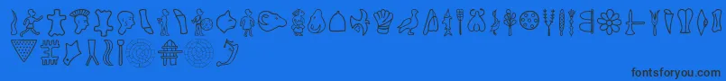 Phaistos Font – Black Fonts on Blue Background